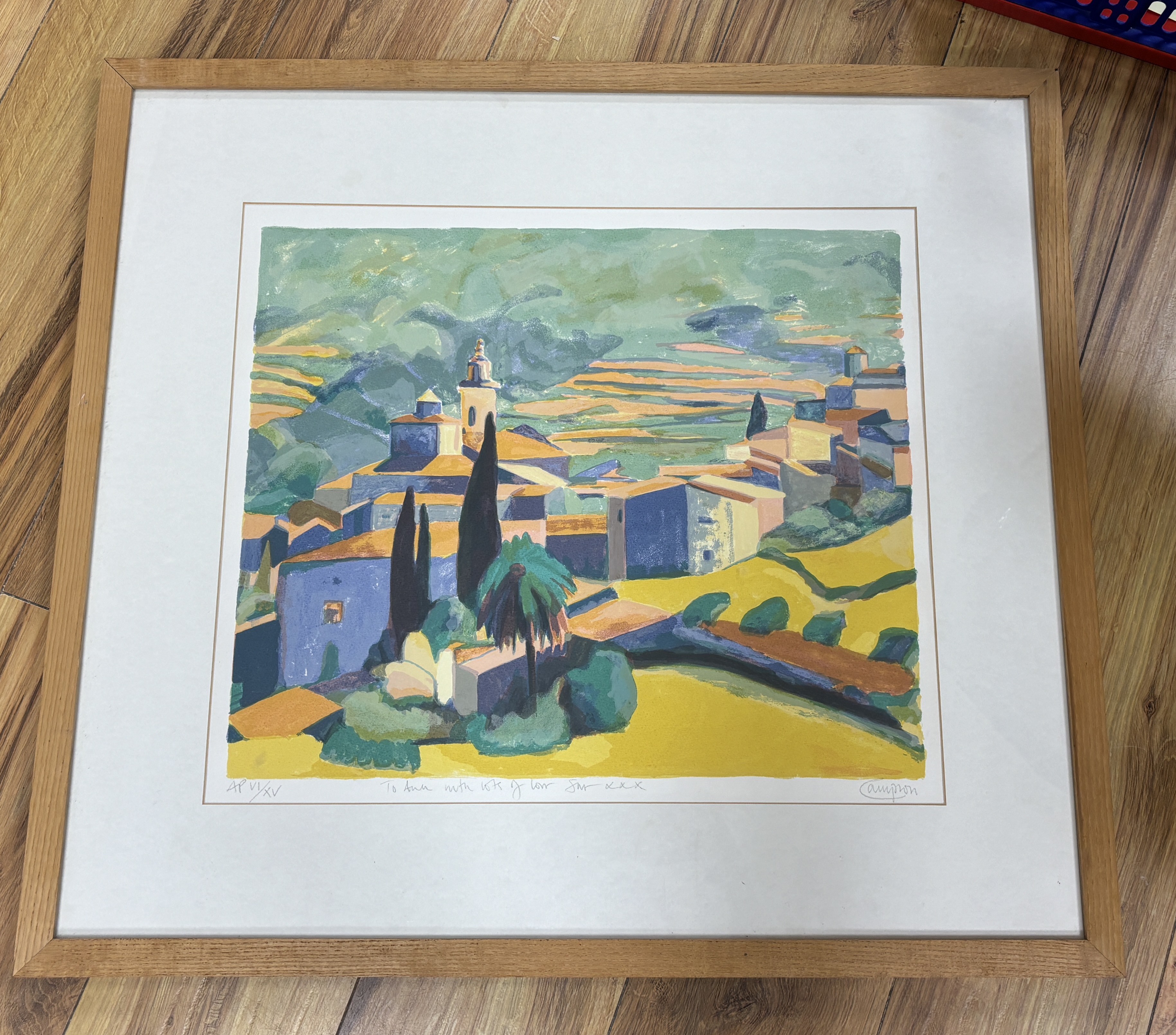 Sue Campion (b.1944), Artists Proof colour lithograph, Mediterranean landscape, signed in pencil, limited edition, VI/XV, 41 x 47cm